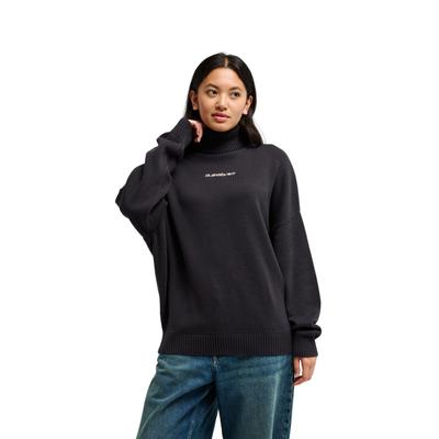 Fleecepullover QUIKSILVER "Anakao Turtle", Damen, Gr. M, schwarz (tarmac), Obermaterial: 100% Baumwolle., Sweatshirts Fleecepullover