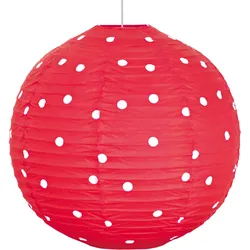 Design Decken Pendel Lampe rot weiß gepunktet Kinder Zimmer Beleuchtung Kugel Hänge Lampe