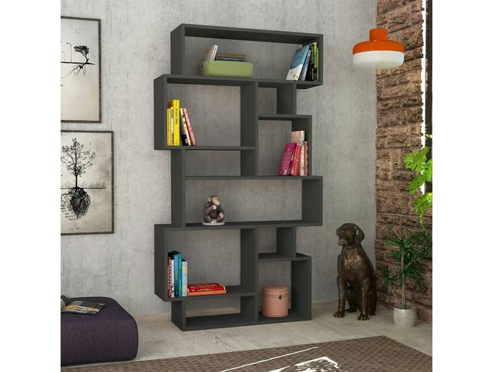 Etagère bibliothèque 10 niches MARFA - Anthracite
