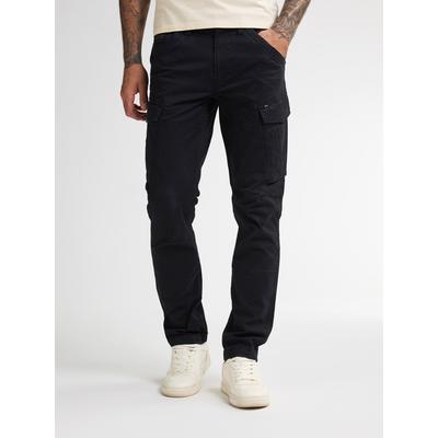 Cargohose PETROL INDUSTRIES, Herren, Gr. 38, Länge 32, schwarz, Web, Obermaterial: 98% Baumwolle, 2% Elasthan, normal lang, Hosen Cargohose