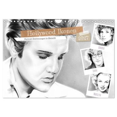 Hollywood Ikonen in Bleistift (Wandkalender 2027 DIN A4 quer), CALVENDO Monatskalender