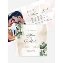 Hochzeitseinladung selbst gestalten mit Spruch und Fotos im Onlinedesigner bei Meine-Kartenmanufaktur.de