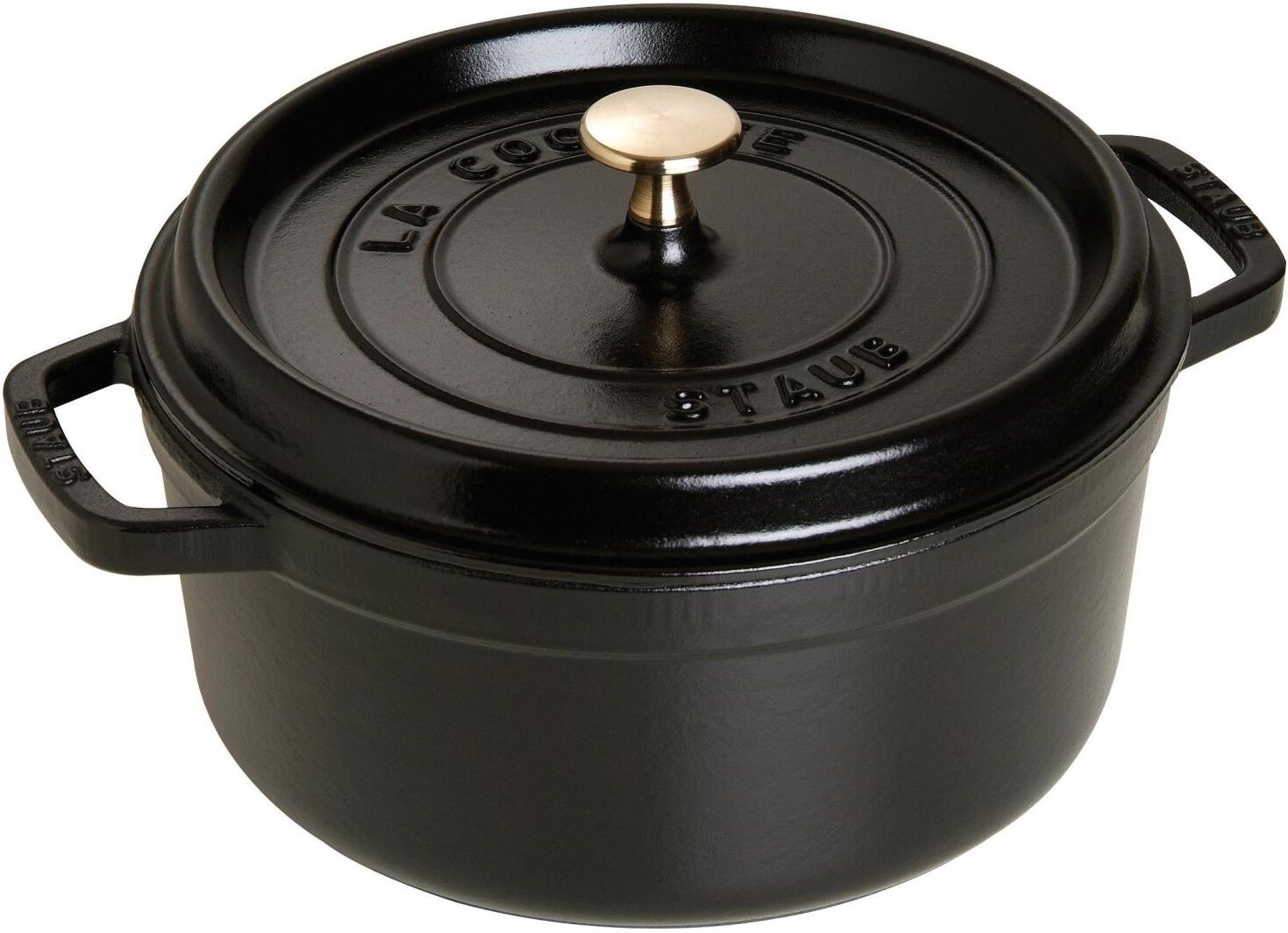 Bräter STAUB "Cocotte", schwarz, H:15,3cm Ø:24cm, Töpfe, Bräter, robust, langlebig, perfekte Hitzeverteilung, Aromaregen-Deckel schwarz 3,8 l + Ø 24cm + Höhe 15,3cm
