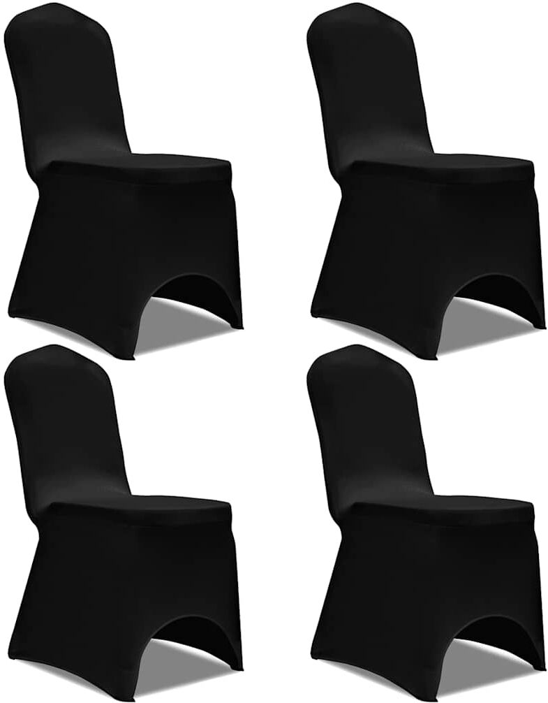 vidaXL Housse de chaise extensible 4 pcs Noir