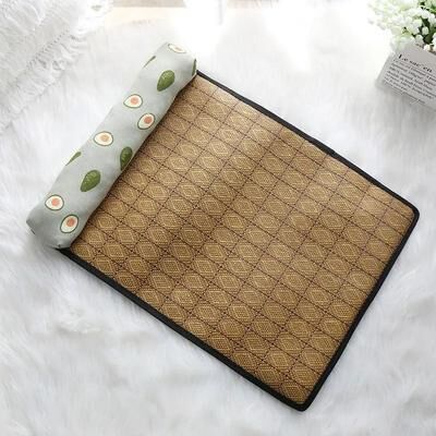 Uplifted Finds Natural Rattan Self Cooling Summer Pet Mat green Avocado m