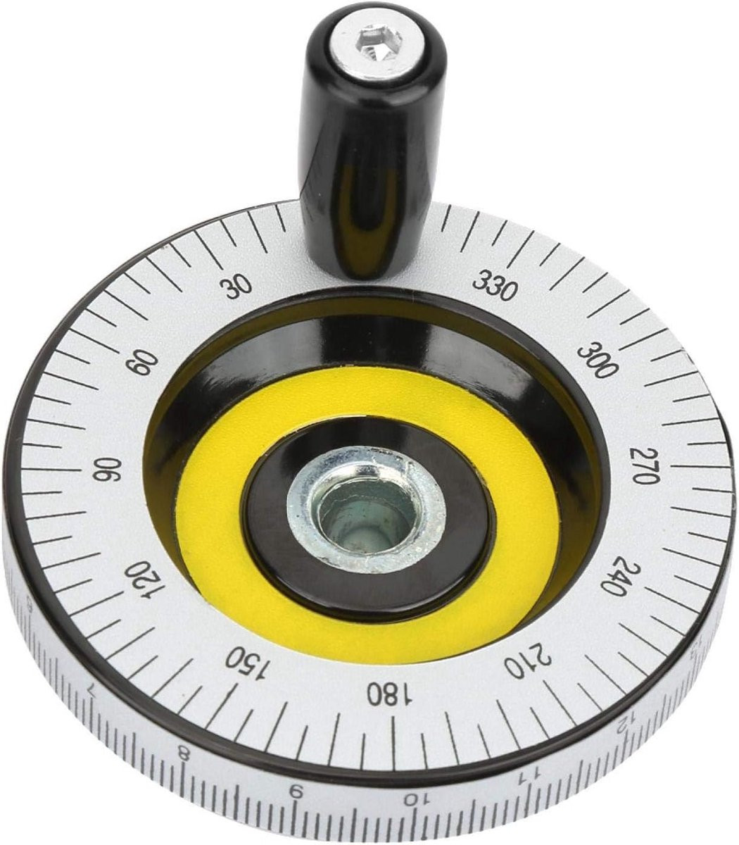 Zwart Handwiel met Handvat van Bakeliet - Buitendiameter: 80 mm
