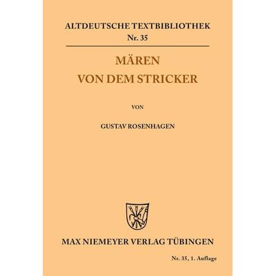 Mären von dem Stricker, Taschenbuch von Der Stricker, De Gruyter, 978-3-11-048314-7