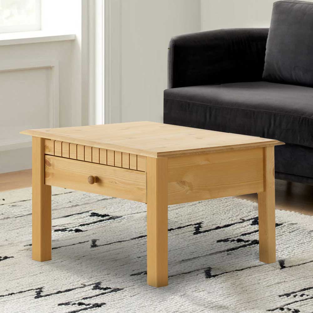 Pharao24.de Couchtisch aus Kiefer Massivholz quadratisch