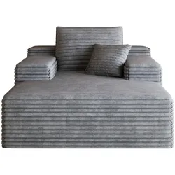 MODFU Chaiselongue-Sofa Cordstoff Dunkelgrau, komprimiert verpackt