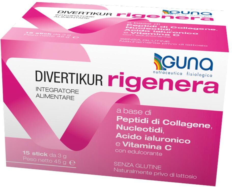 GUNA SpA Guna Divertikur Rigenera 15 Stick da 3g - Integratore Alimentare per la Malattia Diverticolare