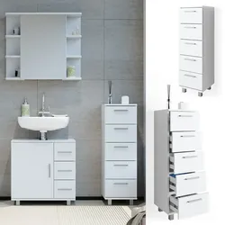 VICCO Badschrank ILIAS Weiß Midischrank Bad Schrank Badregal Badezimmer