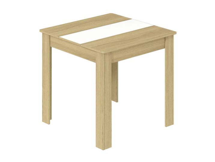 Mid.you Esstisch, Weiß, Honigeiche, Uni, quadratisch, eckig, 80x75x80 cm, Esszimmer, Tische, Esstische, Esstische quadratisch