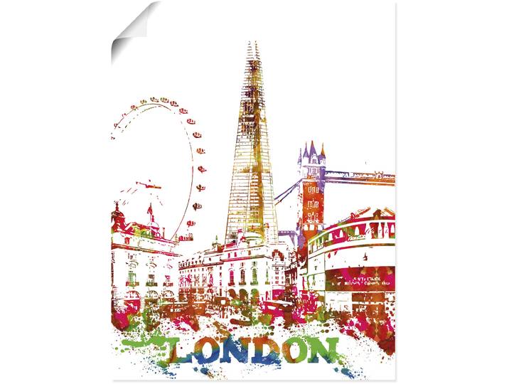 Poster ARTLAND London Grafik , bunt (farbe bild(er): bunt), B:30cm H:40cm, Bilder, Poster, ohne Rahmen