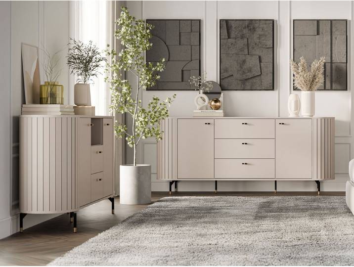 MIRJAN24 Wohnzimmer-Set Zante III, (2er-Set, zwei Kommoden), Stahlfüße und Griffe