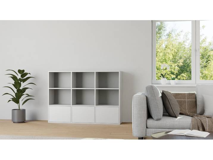 Graues Regal mit Schubladen MDF Lackiert Telegrau RAL&nbsp;7047