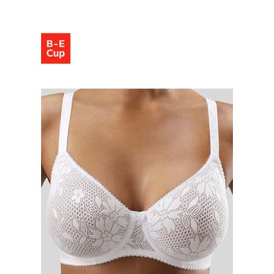 T-Shirt-BH NUANCE BY LASCANA "BH mit Bügel, Bügel-BH, Spitzen-BH", Damen, Gr. 85, Cup C, weiß, Spitze, Obermaterial: 80% Polyamid, 20% Elasthan, BHs T-Shirt-BH, Dessous, große Größen