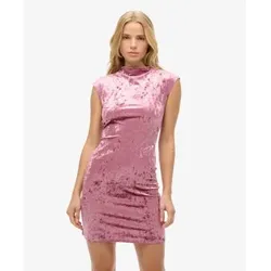 Superdry für Damen. W8011934A Vestido Velvet Bodycon rosa (M), Lässig, Party, Samt, Ärmellos / Hosenträger