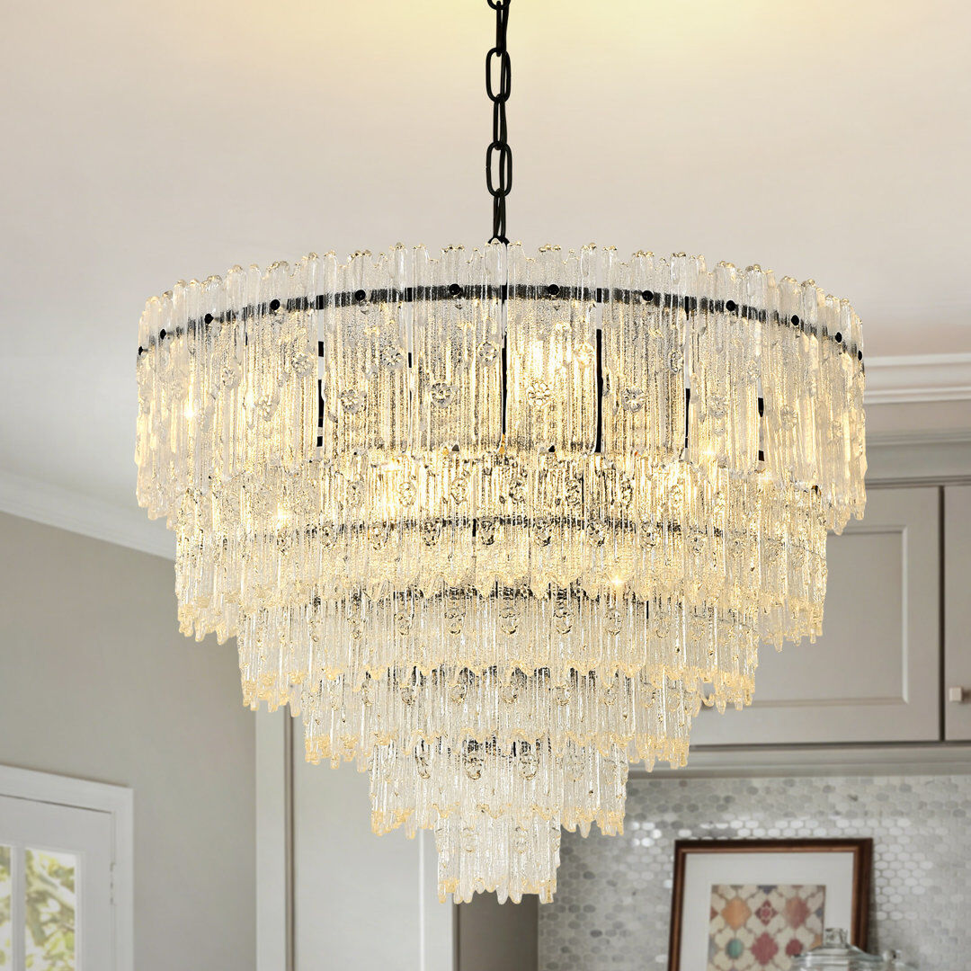 Fairmont Park Empire Chandelier with Crystal Accents Matte Black 41cm H 41cm W 56cm D