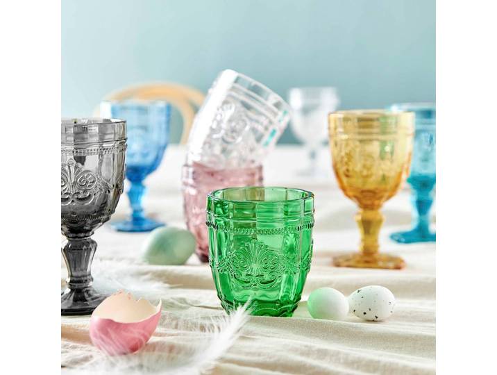 Trinkglas VICTORIAN 6er-Set Ø 8cm Grün/Dunkelgrün