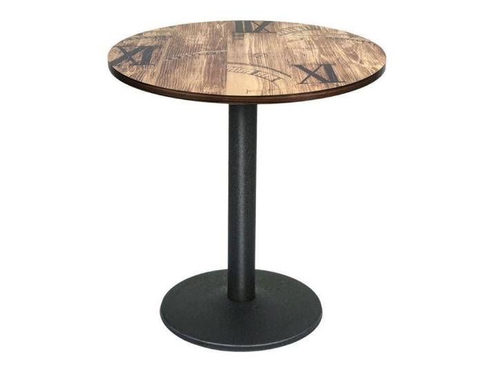 DHHOZAMZ Table de bistrot Rond style rétro en bois et métal XL 70x70x75cm - Table à Manger Bar - Motif imprimé alphabet