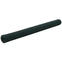 vidaXL Drahtzaun Stahl mit PVC-Beschichtung 25x1,5 m Grün