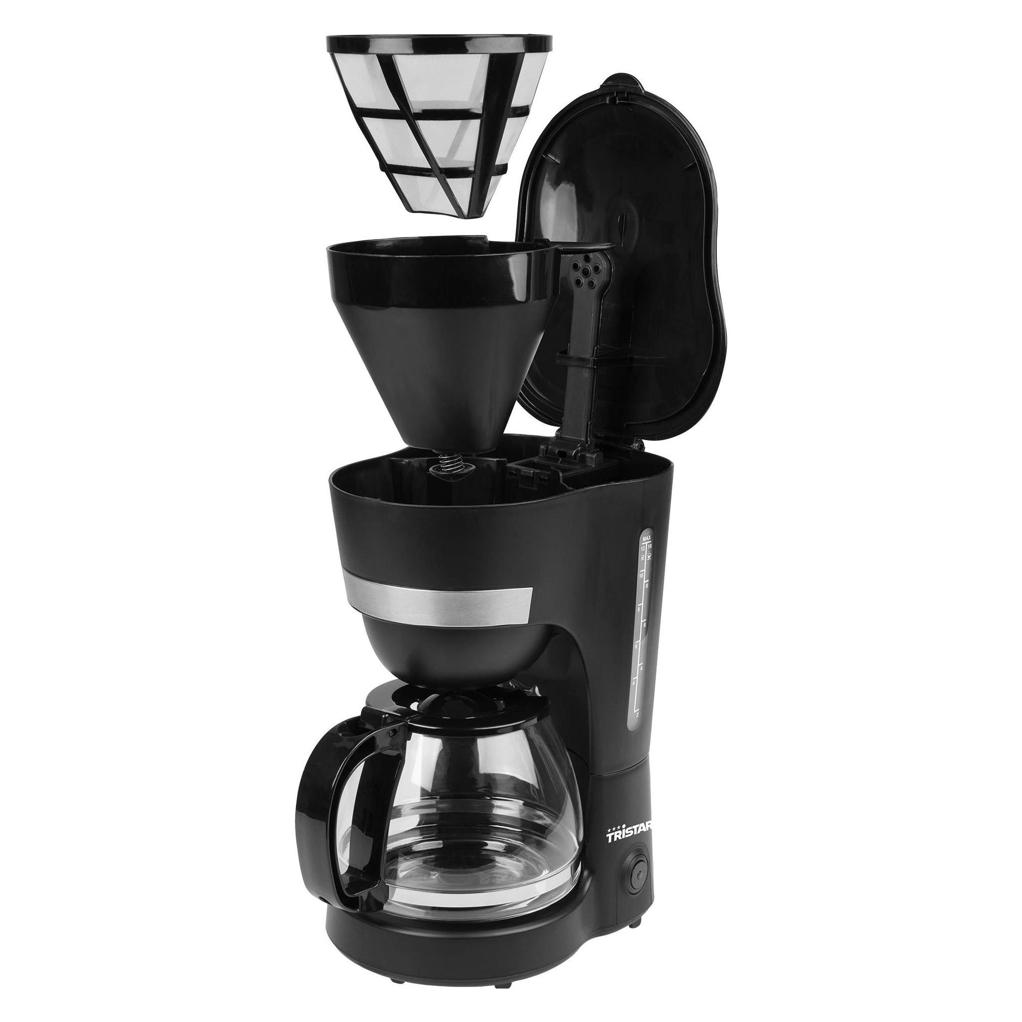 Tristar Kaffeemaschine Schwarz Fassungsvermögen Tassen=12 Glaskanne, Warmhalte (CM-1282)