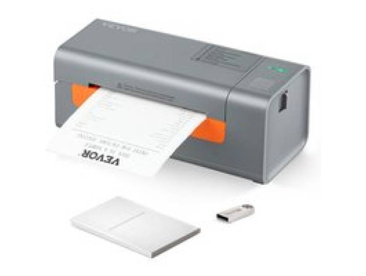 VEVOR Labelprinter 40-108mm Thermische printer 203DPI Labelprinter 150mm/s Verzendlabelprinter Directe thermische labelprinter USB Automatische labelherkenning Windows Mac OS Linux Chromebook