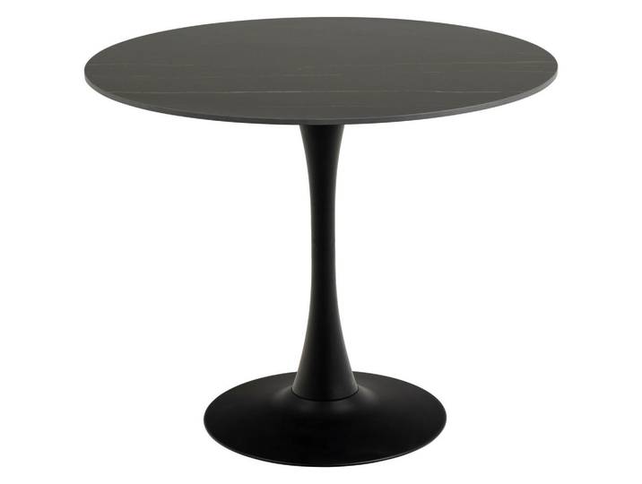 P & B Esstisch, Schwarz, Keramik, rund, Säule, rund, 90x75x90 cm, Esszimmer, Tische, Esstische, Esstische rund
