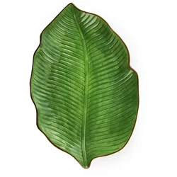Excelsa Set Von 6 Tellern Foliage Keramik 26,5X2,5X17,5 Cm Grün
