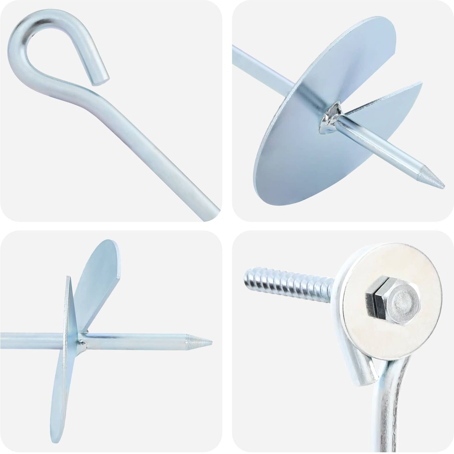 vidaXL Ancre de terre 4 pc Métal galvanisé Argenté