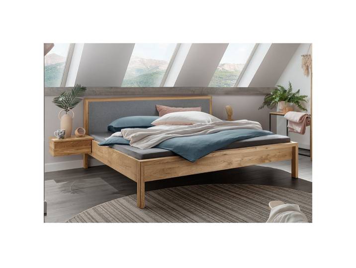 Lomadox Bettgestell AVELLINO-137, Massivholz Doppelbett Jugendbett Ehebett Gästebett 180x200 cm in Eiche