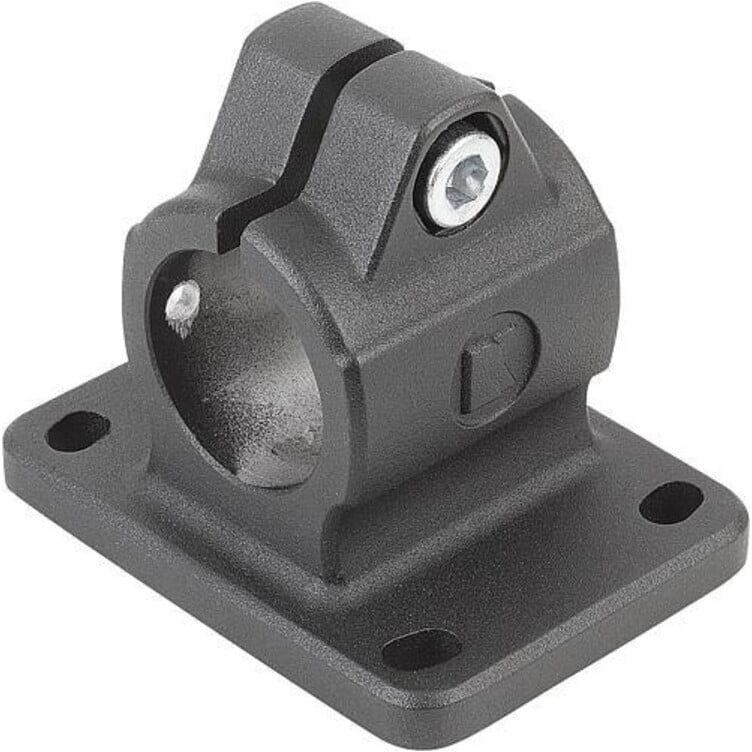 KIPP Rohrverbinder mit Flansch Form B Typ 50 Aluminium schwarz (K0498.50)