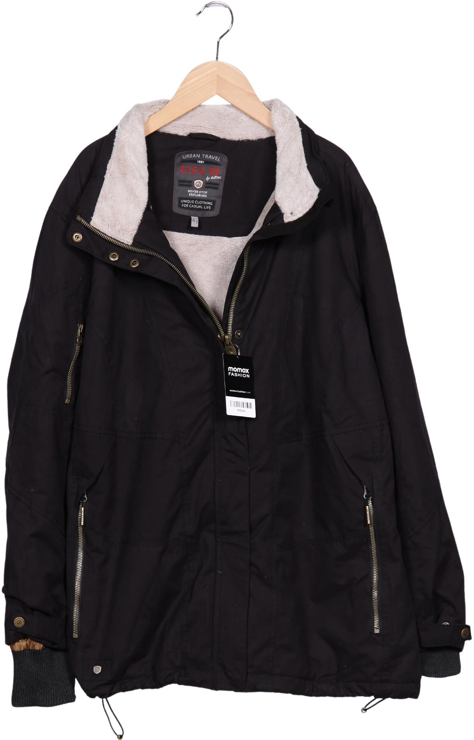 Urban Outfitters Damen Jacke, Schwarz, Gr. EU 48, Synthetik / Elasthan - Second Hand