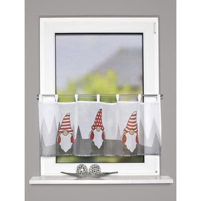 Scheibengardine HOME WOHNIDEEN "IMPALO" Gr. 1, rot, B:120cm H:45cm, Voile, Polyester, Gardinen, Schlaufencafehaus Voile digital bedruckt