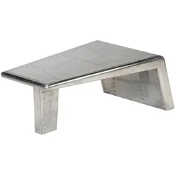 Décoshop26 - Moderner Couchtisch im Flieger-Design Vintage-Flugzeugstil silbernes Aluminium DEC037765