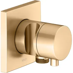 KEUCO IXMO Fertigmontageset 59541251202 messing gebürstet, Unterputz-Absperrventil, eckig, Schlauchanschluss/Brausehalter