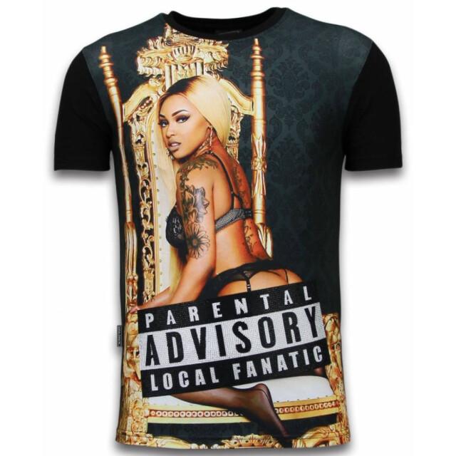 Local Fanatic Parental advisory lf digital rhinestone t-shirt