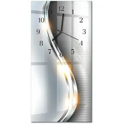 WANDUHR aus Glas 30x60 cm - Metallabstraktion