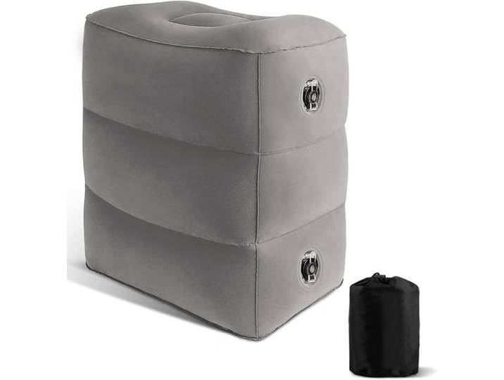 Repose-pieds gonflable réglable en hauteur coussin de voyage multi-usages (bureau/maison/voyage)