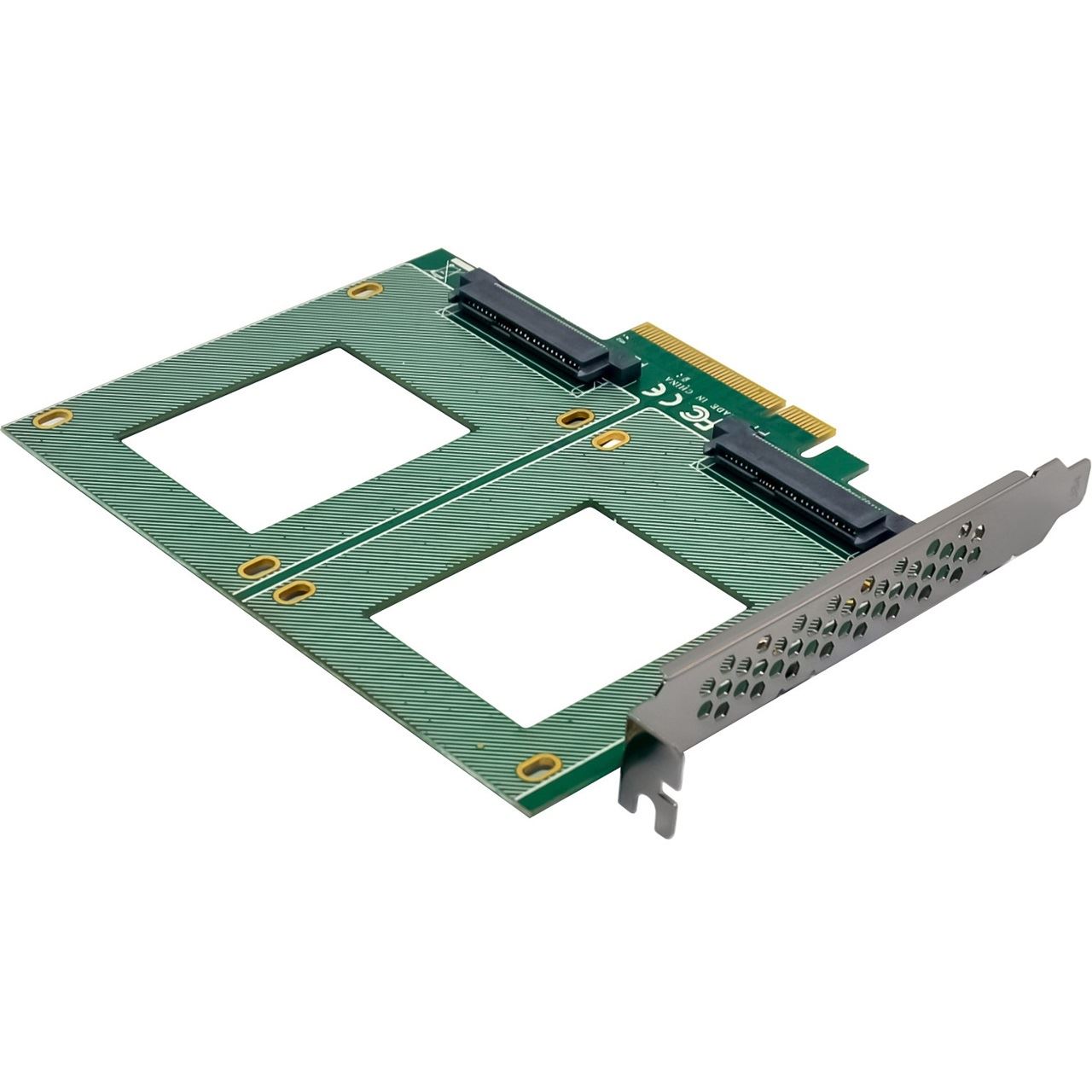 InLine PCIe Karte zu 2x intern U.2 NVMe SFF-8639 Bifurcation, PCIe x8, breit