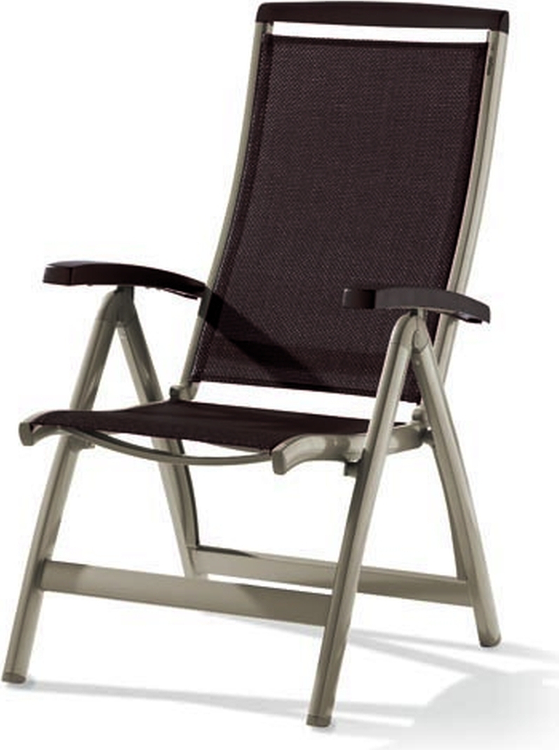 Klappstuhl >Royal< in Mocca, Kunstfasergewebe - 75x112x63cm (BxHxT)
