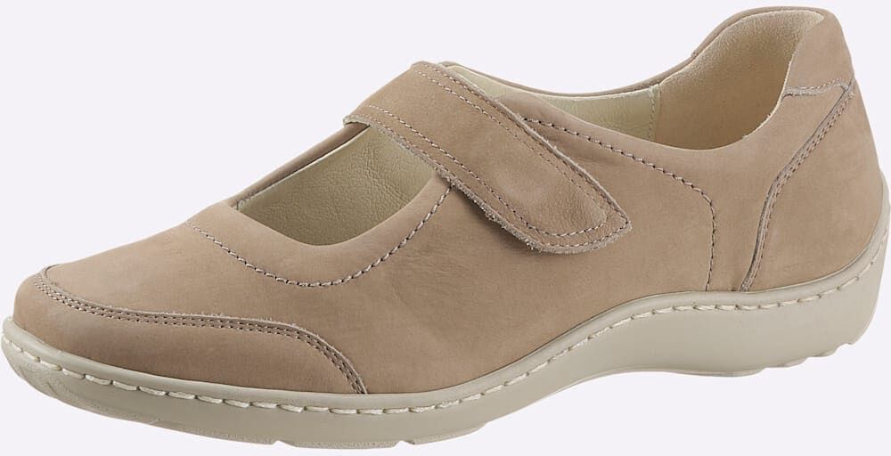 Ballerina WALDLÄUFER, Damen, Gr. 7, beige, Nubukleder, Schuhe Ballerina