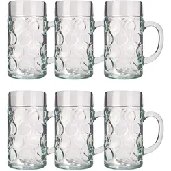 Ich-zapfe, Biergläser, Bierglas, Bierkrug 6er Set, ISAR - 1 Liter (1 l, 6x)