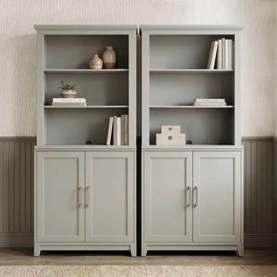"Martha Stewart Dual 2-Door Cabinet and Hutch Sets-Premium Hardware - 31.5""W x 16.75""D x 79.25""H"