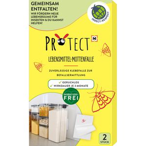 Protect Mottenfalle Lebensmittel, Pheromonfalle, gegen Lebensmittelmotten, zum Aufkleben, 2 Stück