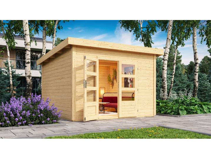 Karibu Gartenhaus Gerätehaus Northeim 3 naturbelassen 309x309x238 cm