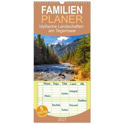 Familienplaner 2027 - Idyllische Landschaften am Tegernsee mit 5 Spalten (Wandkalender, 21 x 45 cm) CALVENDO
