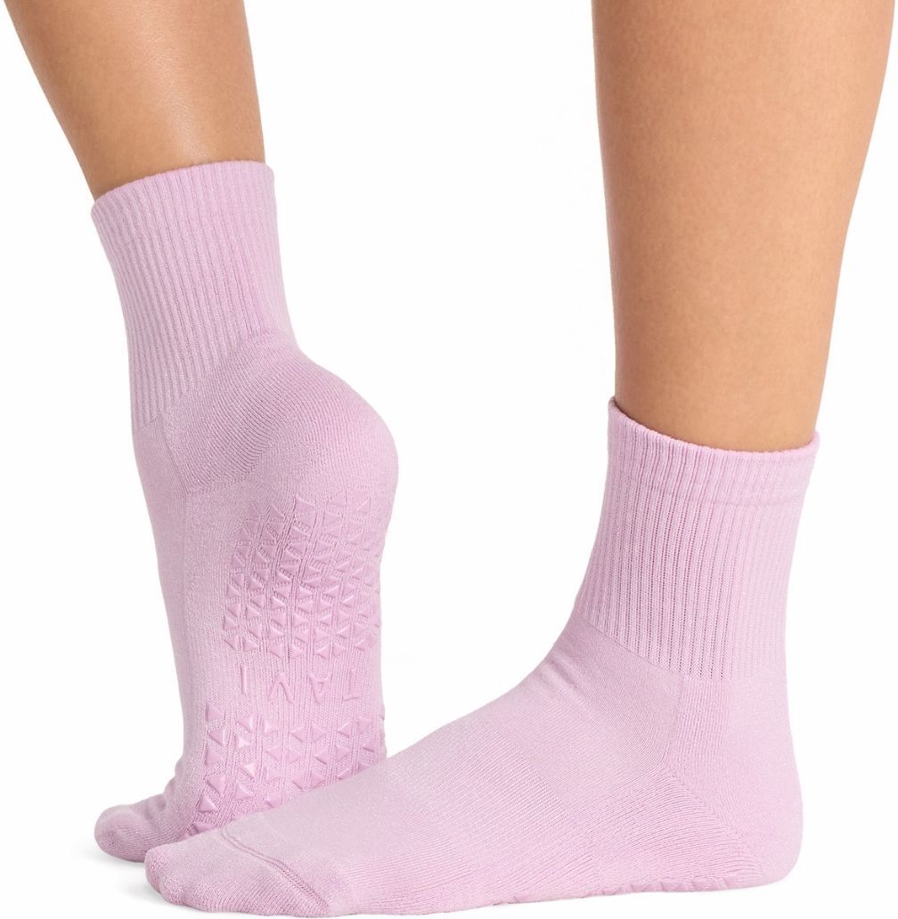 TAVI Calzini Antiscivolo Altezza per Barra, Pilates e Yoga. Lilla #NEW Small (36-38,5)