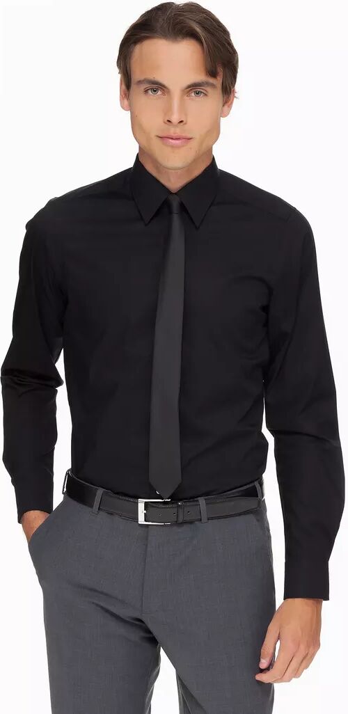 OLYMP - Hemd, Body Fit, langarm, für Herren, Black, Größe 38