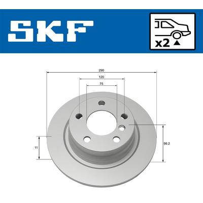 SKF Bremsscheibe vkbd90107s2 290mm 11mm für BMW